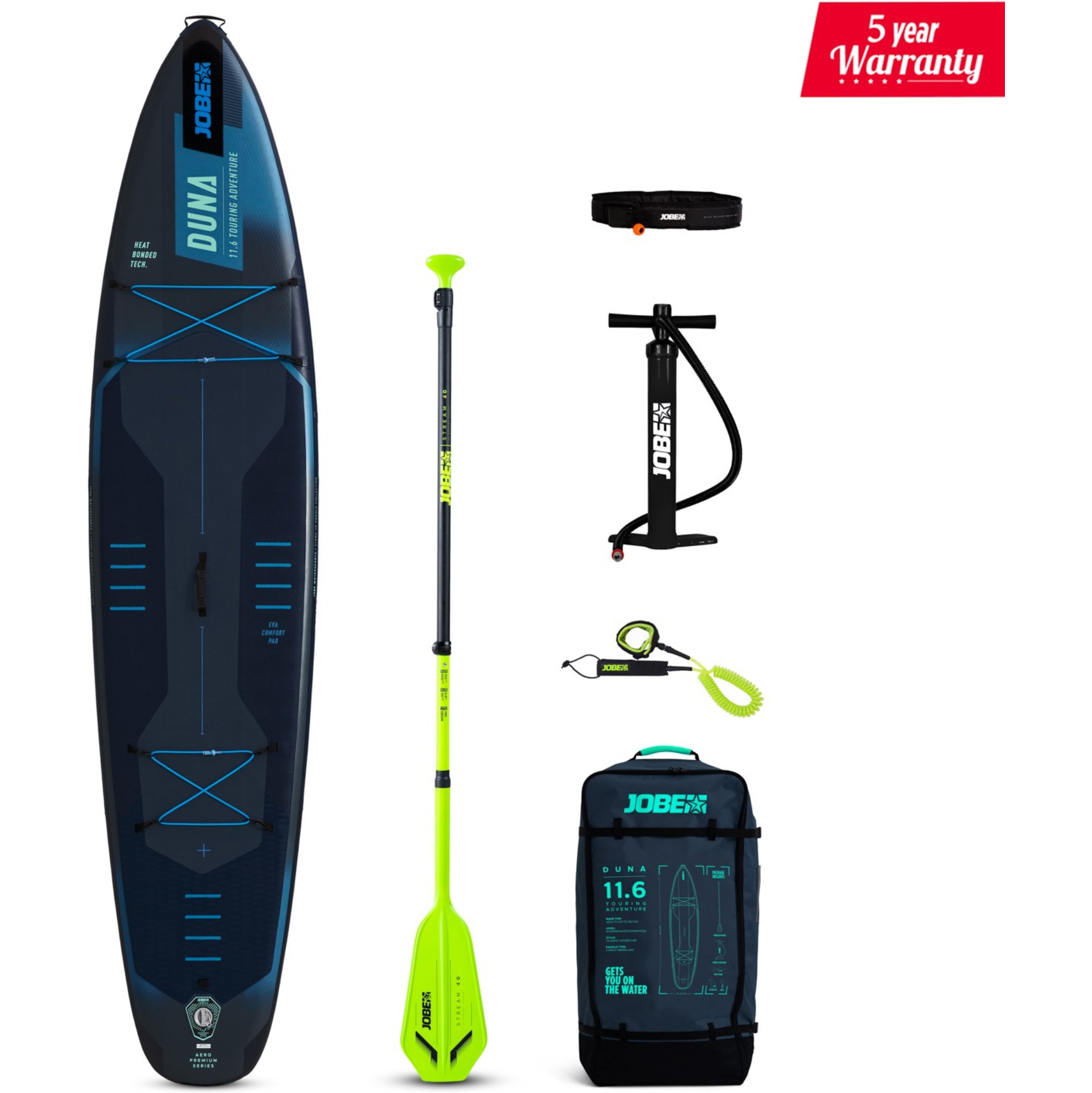 2026 Jobe Aero Duna 11'6 SUP Board Package 486425006 - Blue